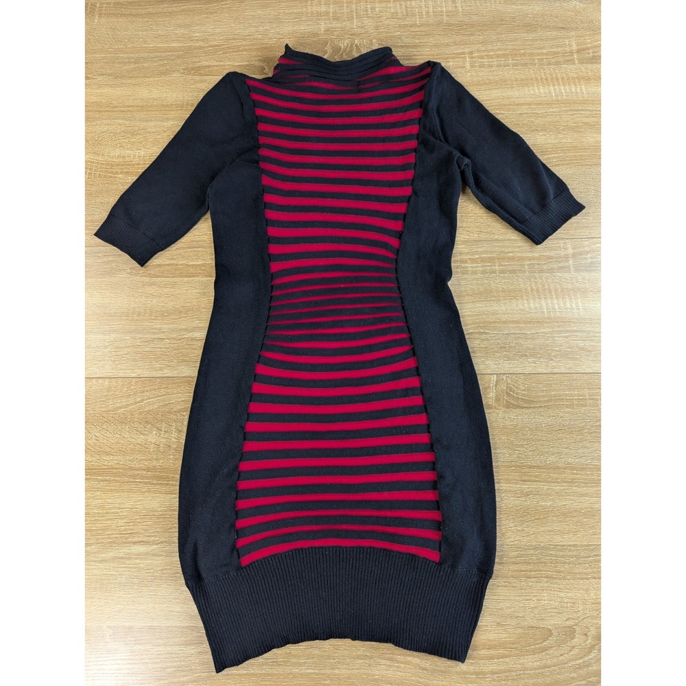 Derek Heart Stripped Ribbed Knit Bodycon Sweater Dress Midi Women's Medium